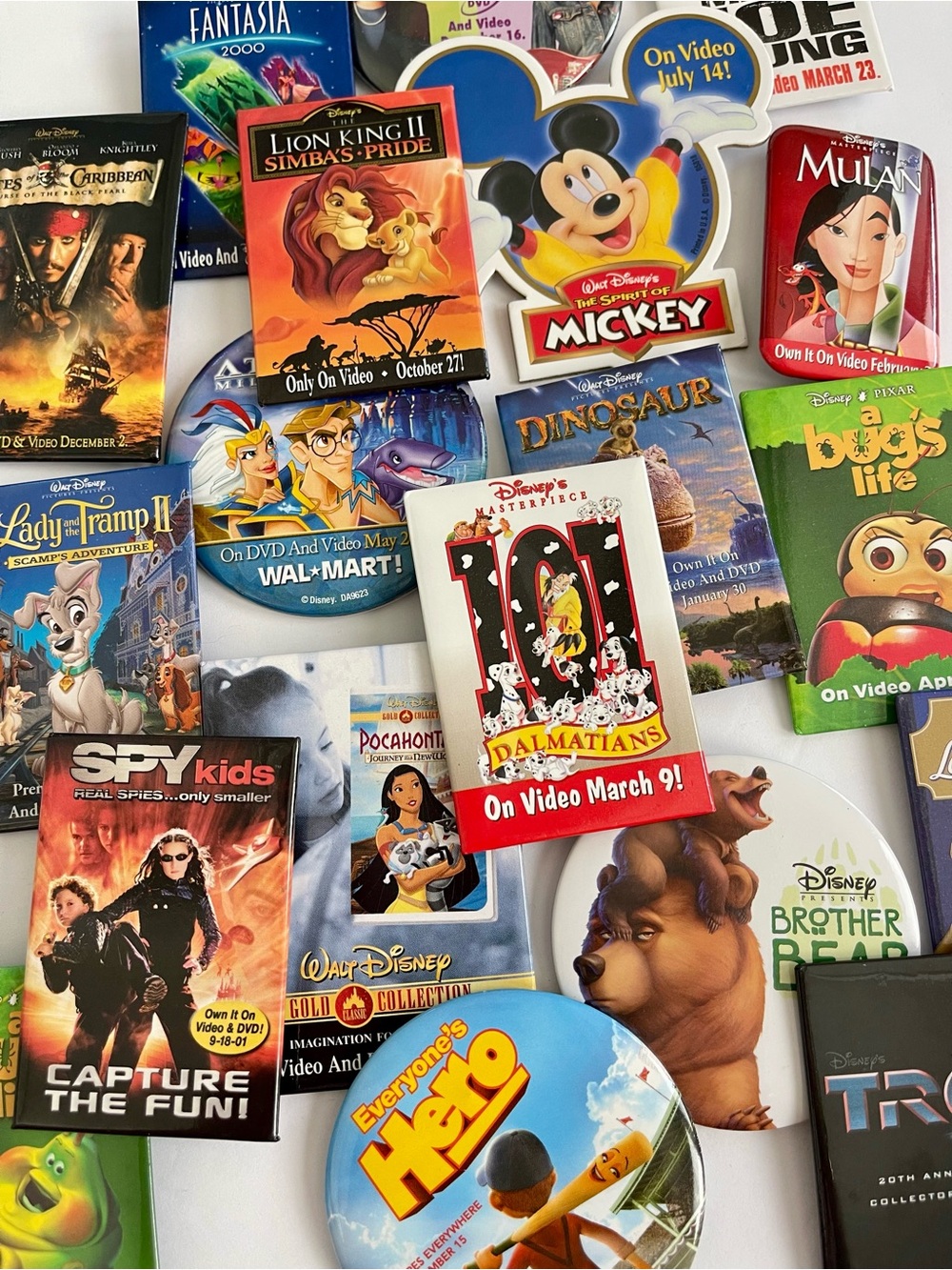 DISNEY MOVIE CLUB PROMO PIN LOT 19 VINTAGE 90’s PINS BUGS LIFE LADY & THE TRAMP